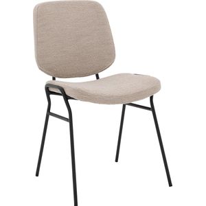 Goossens - Hjalmar - Eetkamerstoel - Beige - Stof