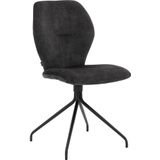 Goossens Eetkamerstoel Hera antraciet velvet stof leuning, modern design