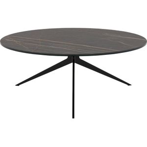 Goossens Excellent Salontafel Cipressen rond, keramiek zwart, modern design, 80 x 32 x 80 cm