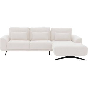 Goossens Princess Hoekbank - Stof - Wit - 275 x 79 x 185 cm