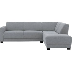 Goossens Zitmeubel My Style lichtgrijs, stof, 2,5-zits, stijlvol landelijk met chaise longue rechts