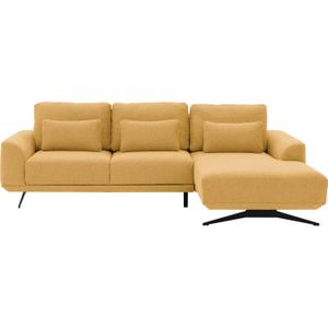 Goossens Excellent Bank Princess geel, stof, 3-zits, elegant chic met chaise longue rechts