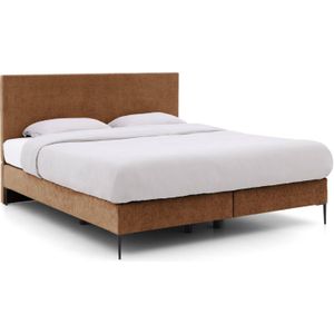 Goossens Boxspring Ease One Incl. Matras, Vlak 140 x 200 cm (=2x 70 x 200 cm) met hoofdbord + 2x matras shapes 1