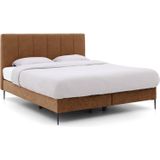 Goossens Boxspring Ease Solid Incl. Matras, Vlak 140 x 200 cm (=2x 70 x 200 cm) met hoofdbord + 2x matras shapes 1