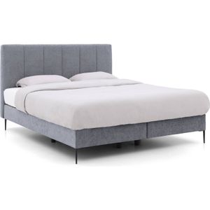 Goossens Boxspring Ease Solid Incl. Matras, Vlak 160 x 200 cm (=2x 80 x 200 cm) met hoofdbord + 2x matras shapes 1