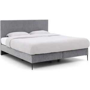 Goossens Boxspring Ease One Incl. Matras, Vlak 180 x 200 cm (=2x 90 x 200 cm) met hoofdbord + 2x matras shapes 1