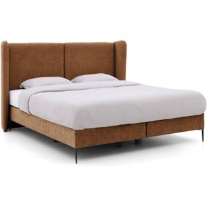 Goossens Boxspring Ease Classic Incl. Matras, Vlak 140 x 200 cm (=2x 70 x 200 cm) met hoofdbord + 2x matras shapes 1