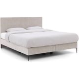 Goossens Boxspring Ease One Incl. Matras, Vlak 180 x 210 cm (=2x 90 x 210 cm) met hoofdbord + 2x matras shapes 1