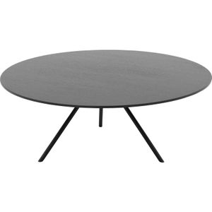 Goossens Bo Salontafel - Hout - 80 x 31 x 80 cm - Rond - zwart