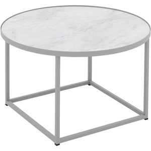 Goossens Salontafel Livia rond, hpl roze, modern design, 61 x 35 x 61 cm