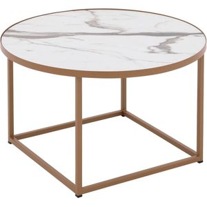 Goossens Salontafel Livia rond, hpl zwart, modern design, 61 x 35 x 61 cm