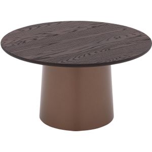 Goossens Excellent Salontafel Uniek rond, hout eiken bruin, elegant chic, 80 x 44 x 80 cm