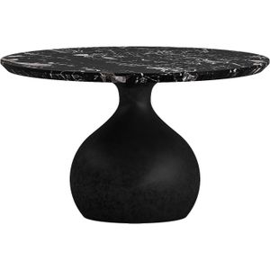 Goossens Salontafel Emiel rond, marmer zwart,, 60 x 35 x 60 cm