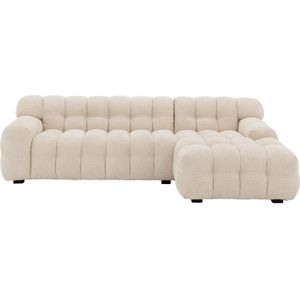 Goossens Bank Ryder wit, stof, 3-zits, modern design met chaise longue rechts