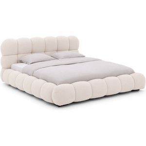 Goossens Gestoffeerd Bedframe Cloud, x 200 cm Stof Ahenk beige