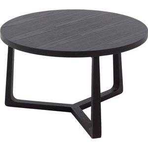 Goossens Luciano Salontafel - Hout - 75 x 45 x 75 cm - Rond - zwart