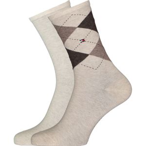 Tommy Hilfiger - Damessokken - Ruitpatroon - Driedimensionaal Effect - 205 Naalden