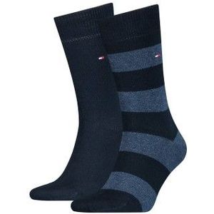Tommy Hilfiger Klassieke herensokken (verpakking van 2 stuks), Donkerblauw, 43-46 EU