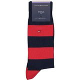 Tommy Hilfiger - Rugby Stripe Socks - Herensokken - Blauw met Rood - 2-pack