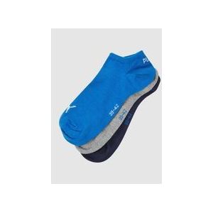 PUMA - Unisex Sneaker Trainer Plain Socks - Blauw/Grijs Melange - 3 Stuks