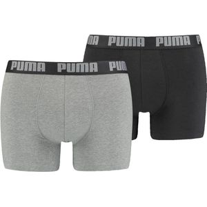 Puma - Heren Boxershort 2-pak - Donkergrijs en Zwart - Katoenen Onderbroek