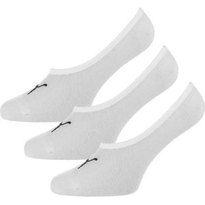 Puma - Invisible - Lage Katoenen Sneaker Sokken - Wit - 3 Paar
