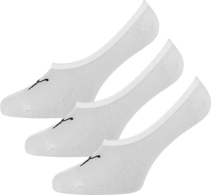 Puma - Invisible - Lage Katoenen Sneaker Sokken - Wit - 3 Paar