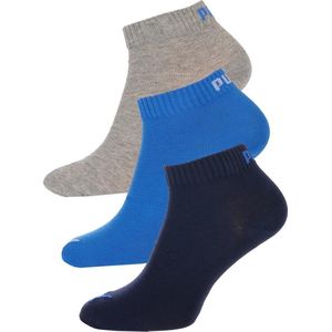 Puma uniseks-volwassene Quarter Plain Sokken, Multicolore (blauw / grijs gemêleerd), 35-38