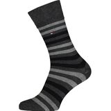 Tommy Hilfiger - Duo Stripe Socks - Herensokken - Antraciet Grijs - Katoen - 2-pack