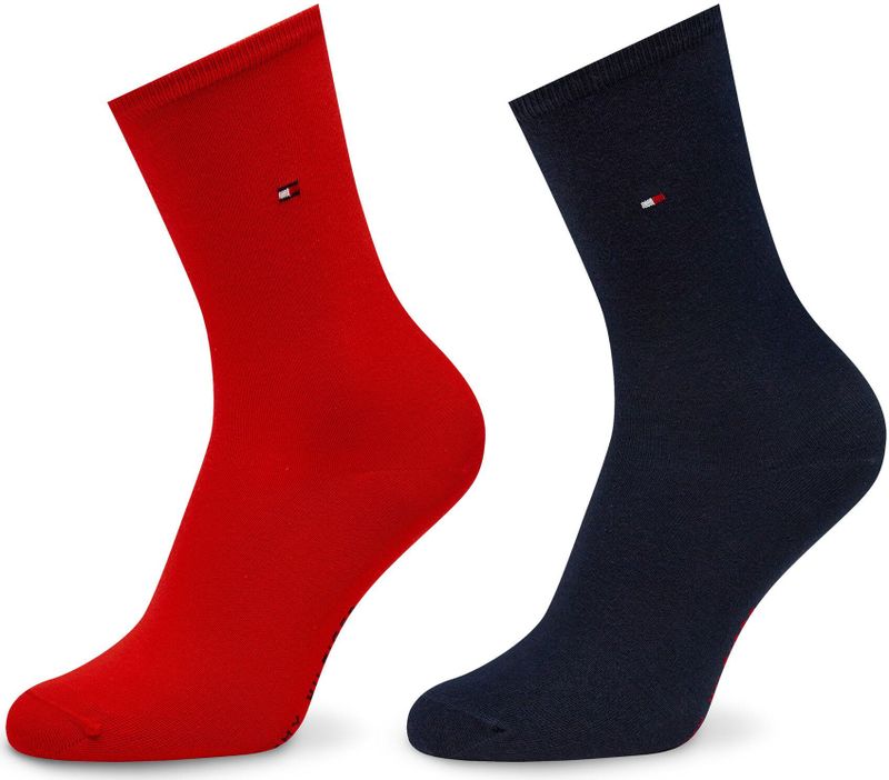 Tommy Hilfiger - Sokken Set - Rood - Donkerblauw - Stretchkatoen