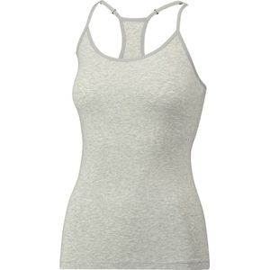 Dames - Racerback - Tanktop - Wit & Grijs - Modal - Katoen - Spaghetti Bandjes