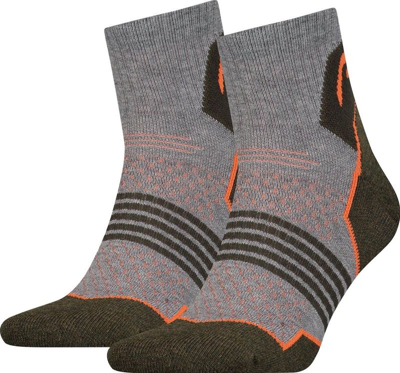 HEAD - Hiking Quarter - Wandelsokken - Groen/Grijs/Oranje - 2-pack