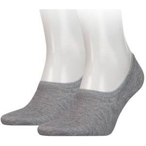 Tommy Hilfiger - Footie Socks - Grijs Melange - Heren Sneakersokken - 2-pack