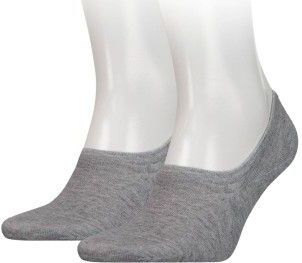 Tommy Hilfiger - Footie Socks - Grijs Melange - Heren Sneakersokken - 2-pack