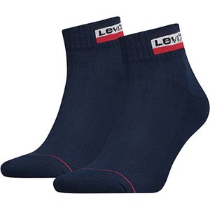 Levi's - Quarter Sportswear 2P - Donkerblauwe Sokken - Mid Cut