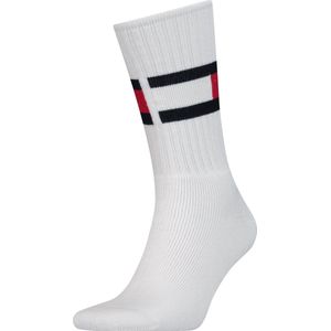 Tommy Hilfiger - Flag Socks - Unisex Sportsokken - Wit - Katoen - 1-pack