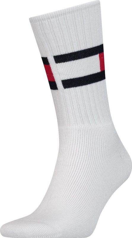 Tommy Hilfiger - Flag Socks - Unisex Sportsokken - Wit - Katoen - 1-pack