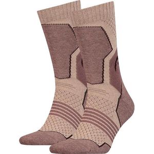 Lichtbruine Melange Wandelsokken - Crew - 2-Pack