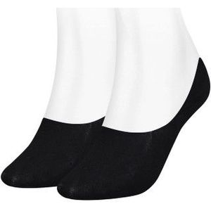Tommy Hilfiger 2-paar - Footies - Dames katoenen kousenvoetjes - Sokken voor in loafers  - Zwart