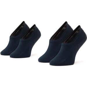 Tommy Hilfiger - Footie - Dames Sokken - Donkerblauw - Katoen - 2-Pack