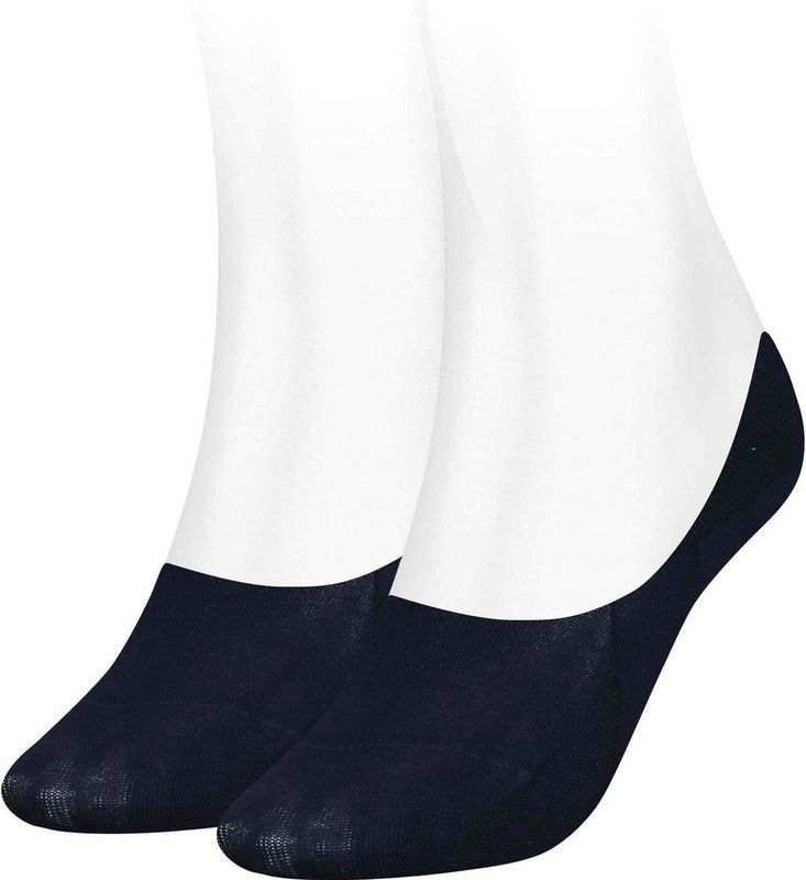 Tommy Hilfiger - Footie - Dames Sokken - Donkerblauw - Katoen - 2-Pack