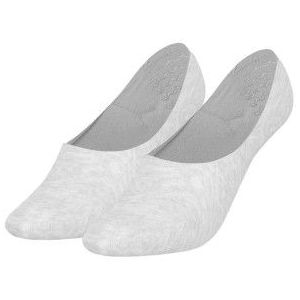 Tommy Hilfiger - Footie - Dames Sokken - Grijs Melange - Katoen - 2-Pack