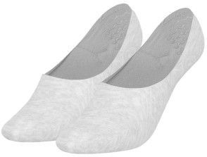 Tommy Hilfiger - Footie - Dames Sokken - Grijs Melange - Katoen - 2-Pack