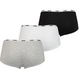 Damenhöche Puma Mini Kurzer 3-Pack-Weiß-Grau-Schwarz, L.