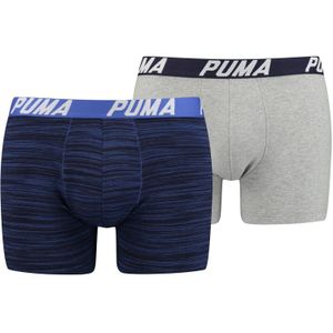 Puma - Spacedye Stripe Boxer - Boxershorts 2-Pack - S - Blauw
