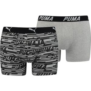 Puma - Logo AOP Boxer 2P - Puma Boxershort - M - Zwart