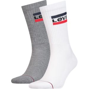 Levi's - Sportsokken - Wit-Grijs - 2-Paar