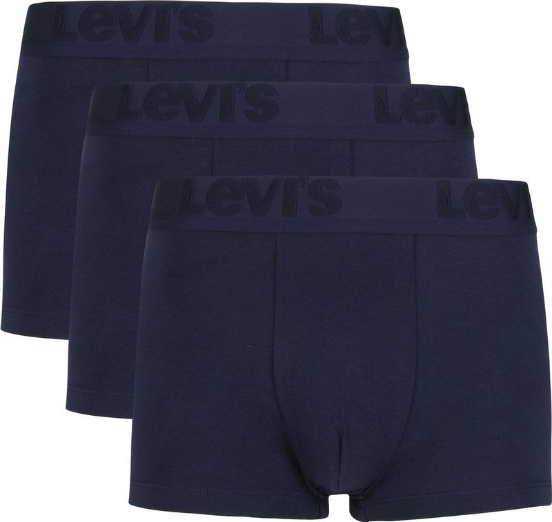 Levi's - 3-Pack Boxershorts - Donkerblauw - Katoen en Elastaan
