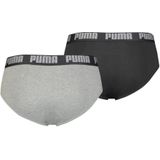 PUMA Herenshorts (verpakking van 2 stuks), Donkergrijs melange/zwart, M