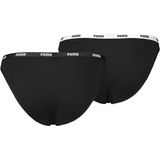 Puma - Dames Bikini Slips - Zwart - 2-Pack - Katoenen Modal